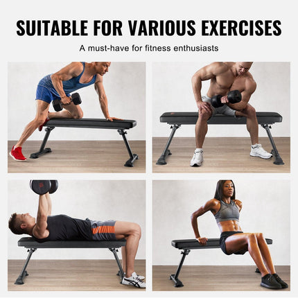 Flat Weight Bench, Foldable Strength Training Bench, Utility Workout Bench for Full Body Workout, 1000 LBS Press Bench for Home Gym Exercise, for Multi-Purpose Weight Training and Ab Exercises.
