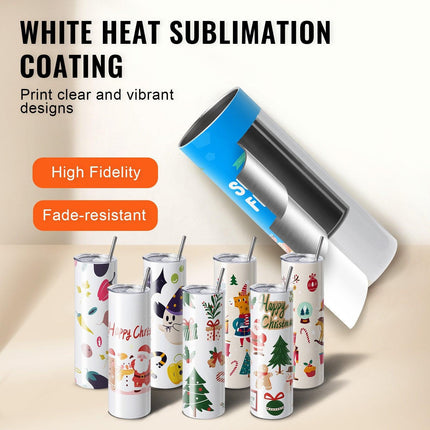 8 Pack Straight Sublimation Tumblers, 30 oz Blank Tumbler Bulk, Stainless Steel Double Wall Tumbler Cups with Straw, Lid, Brush, Base, Shrink Wrap, Gift Box, for Heat Press and Heat Transfer.