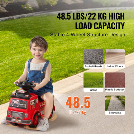 Ride On Push Car for Toddlers, Ages 1-3, Ride Racer, Sit to Stand Toddler Ride On Toy, Classic Kids Ride On Car with Music Steering Wheel & Under Seat Storage, Ride On Toy for Boys Girls, Red.
