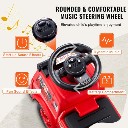 Ride On Push Car for Toddlers, Ages 1-3, Ride Racer, Sit to Stand Toddler Ride On Toy, Classic Kids Ride On Car with Music Steering Wheel & Under Seat Storage, Ride On Toy for Boys Girls, Red.