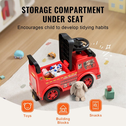 Ride On Push Car for Toddlers, Ages 1-3, Ride Racer, Sit to Stand Toddler Ride On Toy, Classic Kids Ride On Car with Music Steering Wheel & Under Seat Storage, Ride On Toy for Boys Girls, Red.