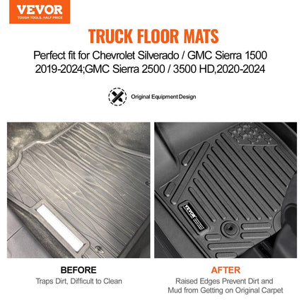 Automotive Floor Mats Fits for Chevrolet Silverado/GMC Sierra 1500 3 pcs.