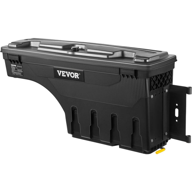Truck Bed Storage Box, Lockable Swing Case with Password Padlock, 6.6 Gal/25 L ABS Wheel Well Tool Box, Waterproof and Durable, Compatible with Ford F-150 2015-2021, Passenger Side.