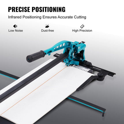 Manual Tile Cutter, 1200mm, Porcelain Ceramic Tile Cutter with Tungsten Carbide Cutting Wheel, Infrared Positioning, Anti-Skid Feet, Durable Rails for professional installers or beginners.