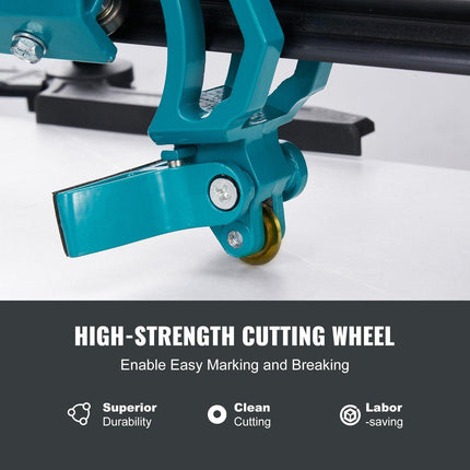 Manual Tile Cutter, 1200mm, Porcelain Ceramic Tile Cutter with Tungsten Carbide Cutting Wheel, Infrared Positioning, Anti-Skid Feet, Durable Rails for professional installers or beginners.