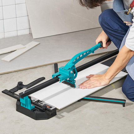Manual Tile Cutter, 1200mm, Porcelain Ceramic Tile Cutter with Tungsten Carbide Cutting Wheel, Infrared Positioning, Anti-Skid Feet, Durable Rails for professional installers or beginners.