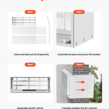 Air Conditioner Wall Sleeve 42 in with Exterior Grille Wall AC Sleeve.