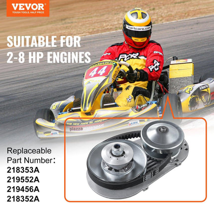 Drive Clutch, 2-8HP Engine, 2000 RPM High-Strength Drive Clutch with Asymmetric Designed Wheels & Robust Rubber Belt, Sturdy & Durable Clutch with Full Accessories, Fit for Various Engines.