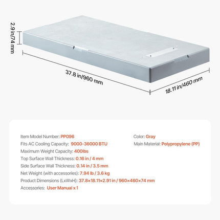 Mini Split Pad for 9000-36000 BTU Anti Vibration Outdoor Pads.