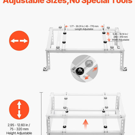 Mini Split Ground Stand Adjustable Anti Vibration for 9000-24000 BTU.