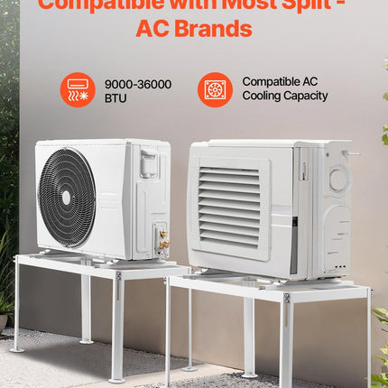 Mini Split Ground Stand Adjustable Anti Vibration for 9000-36000 BTU.