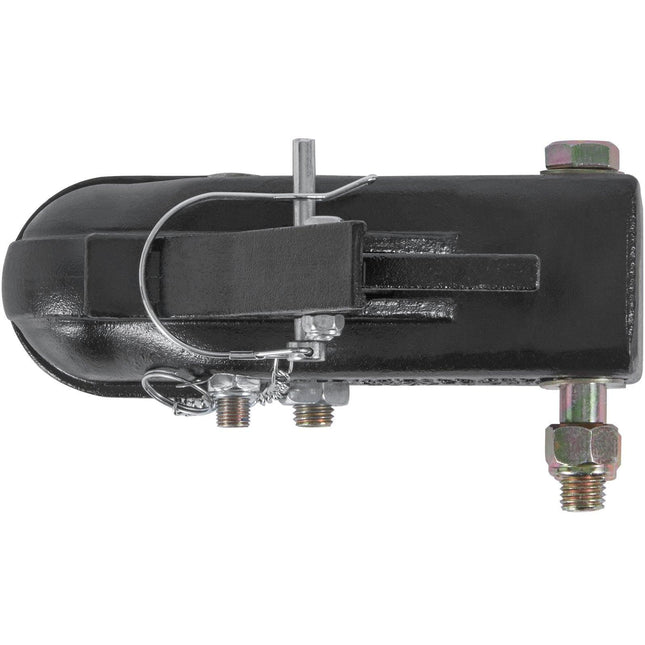 Adjustable Trailer Coupler, 2-5/16" Hitch Ball, 15000 lbs Capacity, Heavy Duty Cast Channel-Mount Coupler with Hardware Kit, Ideal for Towing Station Wagons, Pickup Trucks, SUVs, Black Coating.