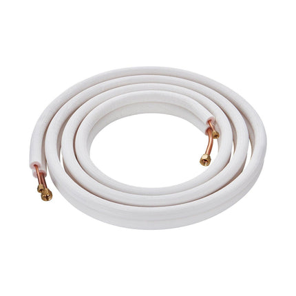 4876.8mm Mini Split Line Set, 6.4 & 12.7mm O.D Copper Pipes Tubing and Triple-Layer Insulation, for Air Conditioning or Heating Pump Equipment & HVAC with Rich Accessories (18ft Connection Cable.
