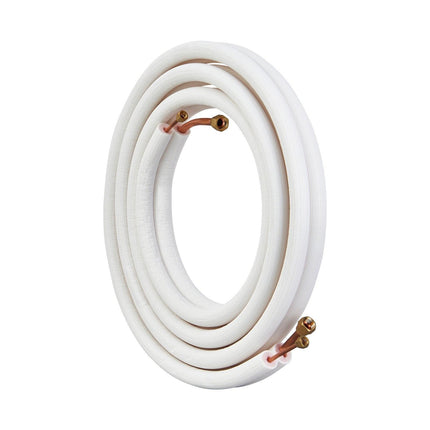 4876.8mm Mini Split Line Set, 6.4 & 12.7mm O.D Copper Pipes Tubing and Triple-Layer Insulation, for Air Conditioning or Heating Pump Equipment & HVAC with Rich Accessories (18ft Connection Cable.