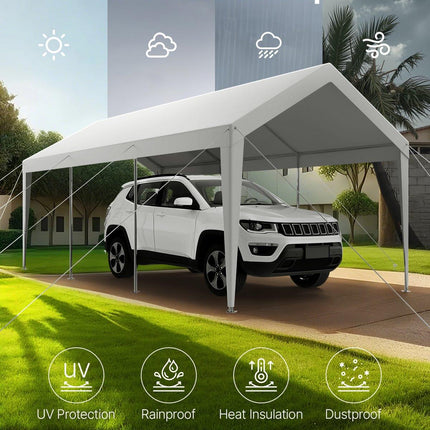 Carport Car Canopy 10 x 20 FT Heavy Duty Portable Car Shelter Tent White.