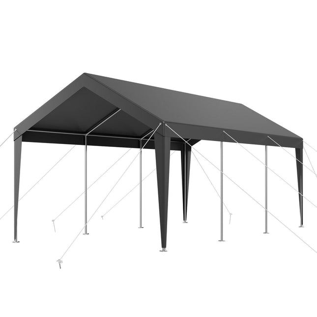 Carport Car Canopy 10 x 20 FT Heavy Duty Portable Car Shelter Tent Grey.