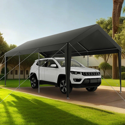 Carport Car Canopy 10 x 20 FT Heavy Duty Portable Car Shelter Tent Grey.