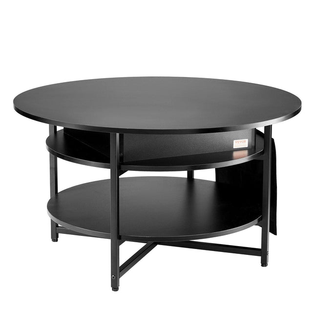 Lift Top Coffee Table 35.3" Round Coffee Table for Living Room Black.