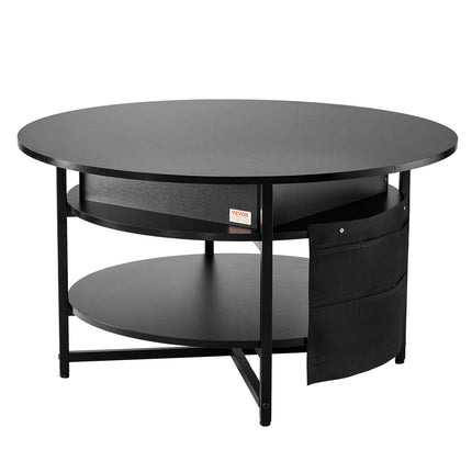 Lift Top Coffee Table 35.3" Round Coffee Table for Living Room Black.