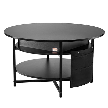 Lift Top Coffee Table 35.3" Round Coffee Table for Living Room Black.