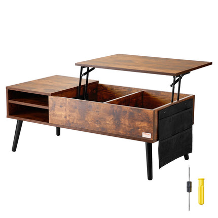 Lift Top Coffee Table 39.4 in Rectangle Coffee Table for Living Room Brown.