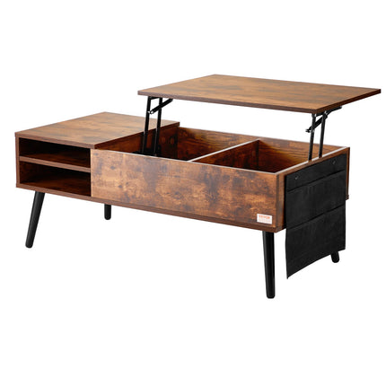 Lift Top Coffee Table 39.4 in Rectangle Coffee Table for Living Room Brown.