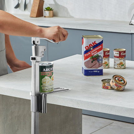 Commercial Can Opener, Heavy-Duty Manual Tabletop Cans Opener for Cans Up to 300 mm Height, Height-Adjustable Professional Can Openers Fixed with Screws, for Restaurant, Hotel, and Food Store.
