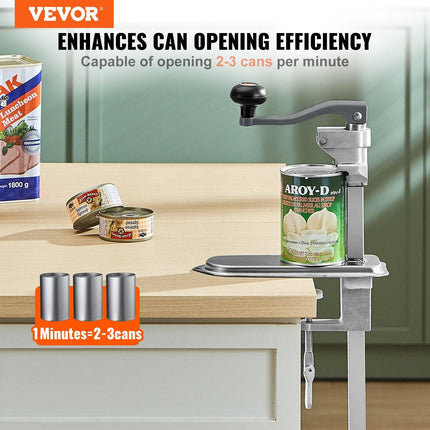 Manual Can Opener, Commercial Table Clamp Opener for Large Cans, Heavy Duty Can Opener with Base, Adjustable Height Industrial Jar Opener For Cans Up to 40cm Tall, for Restaurant Hotel Home Bar.
