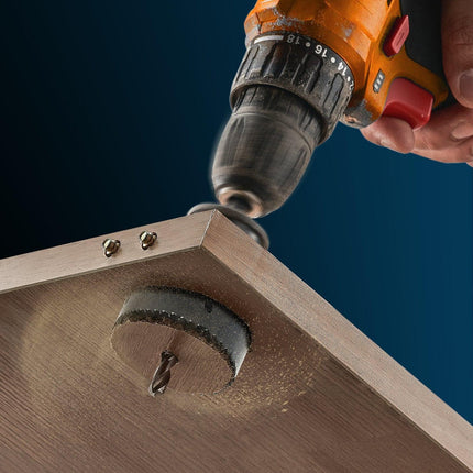 Hole Saw Kit, 18 PCS Saw Blades, 6 Drill Bits, 1 Hex Wrench, Bi Metal M42 Hole Saw Set with Carrying Case, General Purpose Size from 3/4" to 4-1/2", Ideal for Wood Board, Iron and Plastic Plate.