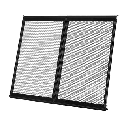 RV Screen Door Protector, 622.3 x 508 mm Door Grille, Easy to Install and Disassemble, Reinforced Breathable Protective Mesh, Aluminum Alloy Camper RV Entry Protector for Pet Protection, Black.