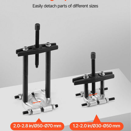 Bearing Puller Kit, 14-Piece 5 Ton Capacity Bearing Separator, Pinion Wheel Bearing Removal Kit with 50 mm and 70 mm Jaws, Bearing Puller Set, Heavy Duty Bearing Splitter Tool Kit with Case.