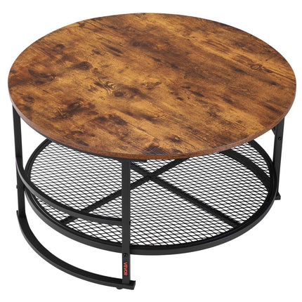 3 Pieces Round Coffee Table Set 80 cm with 2 End Tables for Living Room.