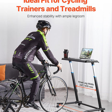 Mobile Cycling Desk Foldable Bike Trainer Fitness Desk with Lockable Wheel.
