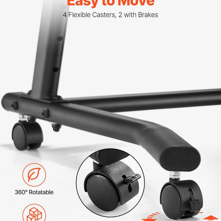 Mobile Cycling Desk Foldable Bike Trainer Fitness Desk with Lockable Wheel.