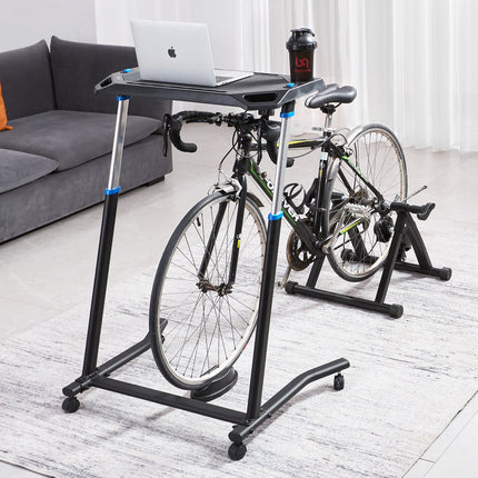 Mobile Cycling Desk Foldable Bike Trainer Fitness Desk with Lockable Wheel.