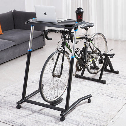 Mobile Cycling Desk Foldable Bike Trainer Fitness Desk with Lockable Wheel.