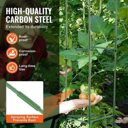 6 Packs Tomato Cages for Garden, 1230 mm Tomato Trellis Plant Stakes Support, Stackable Tall Plant Support Cage, for Raised Garden Bed, Vegetables Flowers and Climbing Plants.