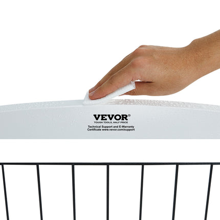 Free Standing Dog Gate, 32" H x 96.5" W Freestanding Pet Gate, 4 Panels Foldable Dog Gate for Wide and Narrow Passageways, Expandable Dog Barrier with Silent Foot Support for Indoor, White.
