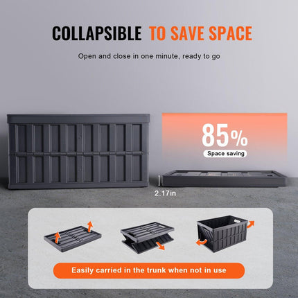 Collapsible Storage Bins with Lids, 65L 3 Packs, Folding Plastic Stackable Utility Crates with Handles, Large Heavy Duty Containers for Clothes, Toys, Books, Snack, Shoes, and Grocery Organizing.