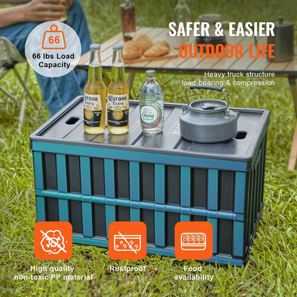 Collapsible Storage Bins with Lids, 65L 3 Packs, Folding Plastic Stackable Utility Crates with Handles, Large Heavy Duty Containers for Clothes, Toys, Books, Snack, Shoes, and Grocery Organizing.