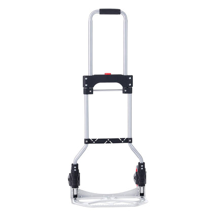 Folding Hand Truck, 80 kg Load Capacity, Aluminum Portable Cart, Convertible Hand Truck and Dolly with Telescoping Handle and Rubber Wheels, Ultra Lightweight Super Strong for Moving Warehouse.
