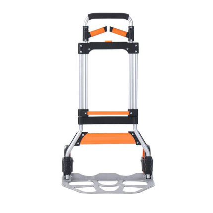 Folding Hand Truck, 140 kg Load Capacity, Aluminum Portable Cart, Convertible Hand Truck and Dolly with Telescoping Handle and PP+TPR Wheels, Ultra Lightweight Super Strong for Moving Warehouse.