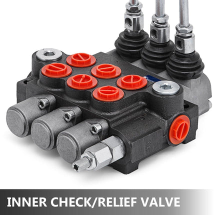 VEVOR 3-Spool Hydraulic Control Valve — 11GPM, Double Acting.