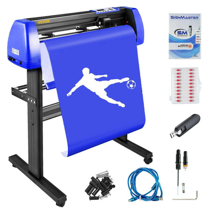 720mm Vinyl Cutter/Plotter Sign Cut Machine Software 20 Blades LCD Black.