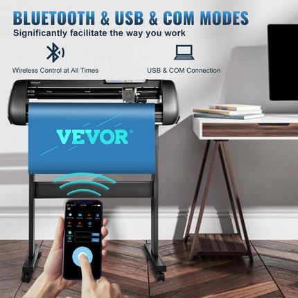 Vinyl Cutter Machine, 34inch Cutting Plotter, Offline Cutting Machine Kit Mobile Bluetooth, Precise Roller Shaft High Accuracy Adjustable Speed & Force, DIY SignMaster Software Blade for Windows.