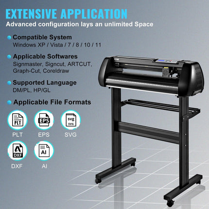 Vinyl Cutter Machine, 34inch Cutting Plotter, Offline Cutting Machine Kit Mobile Bluetooth, Precise Roller Shaft High Accuracy Adjustable Speed & Force, DIY SignMaster Software Blade for Windows.