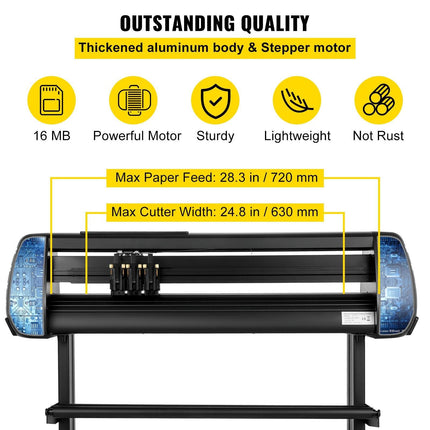 Vinyl Cutter, 28inch Paper Feed Cutting Plotter Bundle, Adjustable Force & Speed Vinyl Printer with Powerful Stepper Motors, Signmaster Software Bundle Kit Compatible with Windows System.
