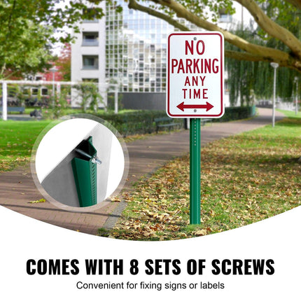 6FT U-Channel Sign Post, 4Pack Green Heavy Duty Steel Fixed Fence Post, Steel Fence U-Channel Sign for Garden, Courtyard, Farm or Traffic Intersection.