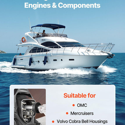Mercruiser Alignment Tool & Gimbal Bearing Puller Set, Compatible with Mercruisers, OMC, Volvo Cobra Bell Housings, Engine Alignment Tool, Bearing Puller Seal Bellow Expander Tools Easy-to-Use.