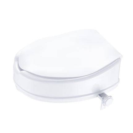 Raised Toilet Seat, 100 mm Height Raised, 136 kg Weight Capacity, Universal Toilet Seat Riser, Screw Rod Locking, with Toilet Seat, for Elderly, Handicap, Patient, Pregnant, Medical.